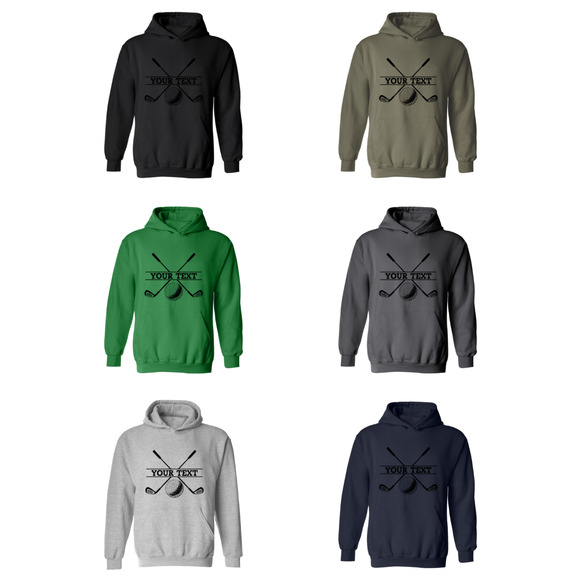 Golf Hoodie Personalized Golf Ball Club YOUR NAME Sweatshirt - Picture 2 of 15